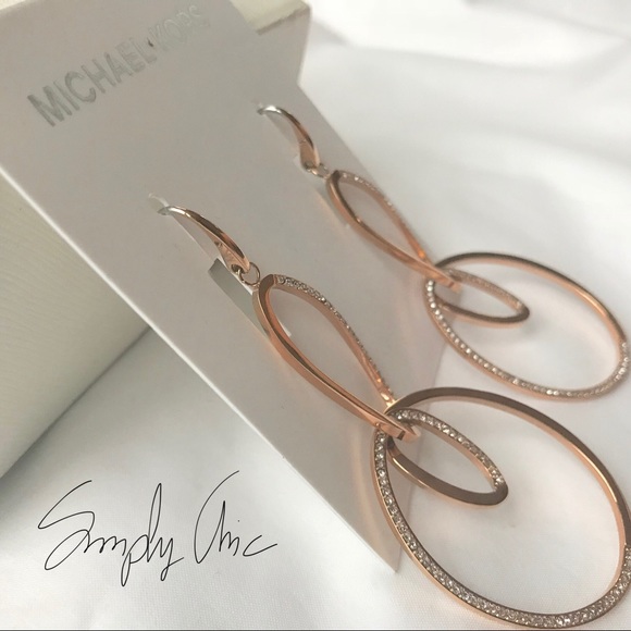 New MK powerful romance rose gold tone earrings - Picture 5 of 6